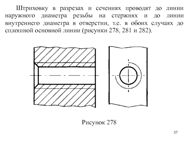 Штриховка разрезов на чертежах