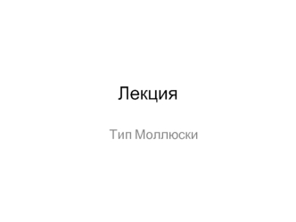 Тип Моллюски