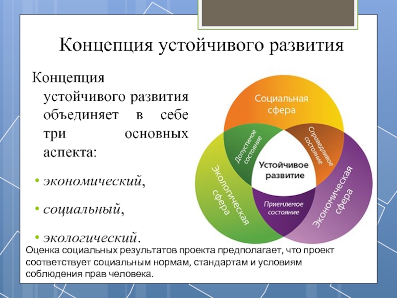 Аспекты устойчивого развития проекта