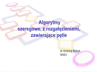 Algorytmy szeregowe, z rozgałęzieniami, zawierające pętle