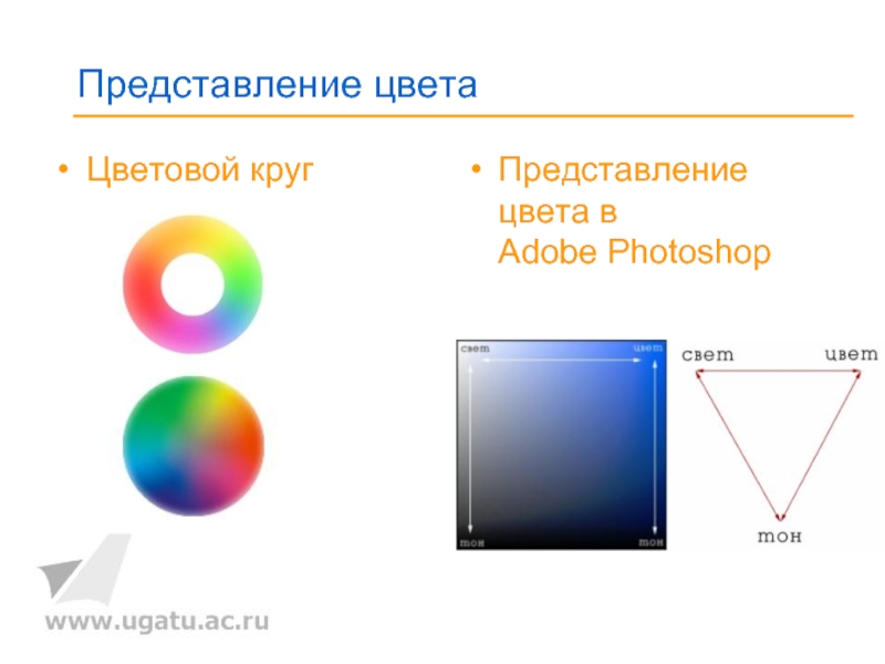 Представление цвета. Цветовое представление товара.