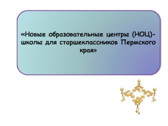 Новые образовательные центры (НОЦ)- школы для старшеклассников Пермского края