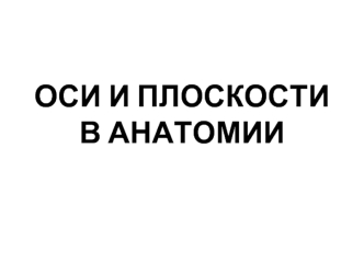 Оси и плоскости в анатомии