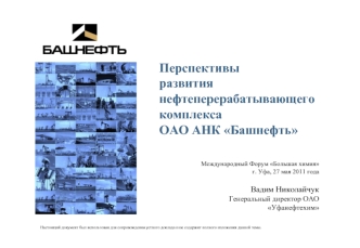 Перспективы развития нефтеперерабатывающего комплексаОАО АНК Башнефть