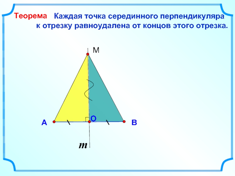 Серединный перпендикуляр теорема о серединном перпендикуляре рисунок