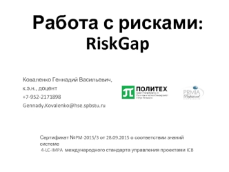 RiskGap. Работа с рисками