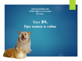 Окружающий мир. УМК Школа России 2 класс. Тест 21. Про кошек и собак