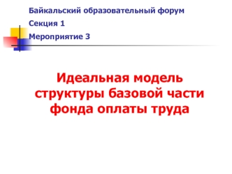 Идеальная модель структуры базовой части фонда оплаты труда