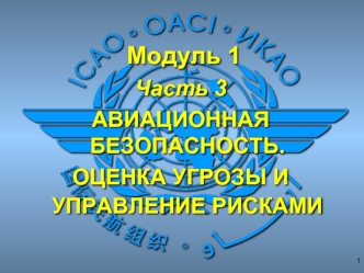 Модуль 1. Часть 3. Авиационная безопасность. Оценка угрозы и управление рисками