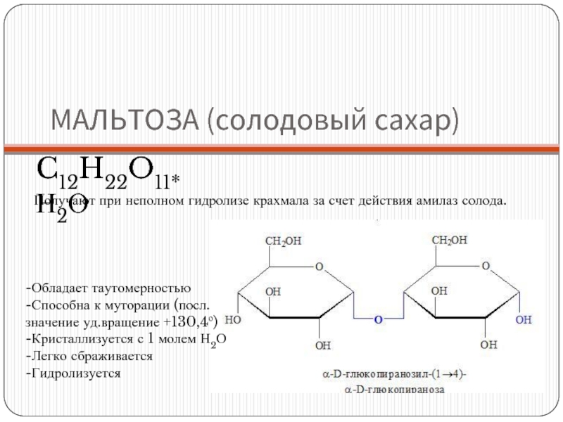 1 крахмал мальтоза