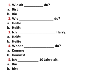 Persönliche Endungen von Verben