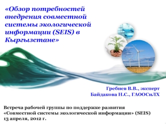 Обзор потребностей  внедрения совместной системы экологической информации (SEIS) в Кыргызстане