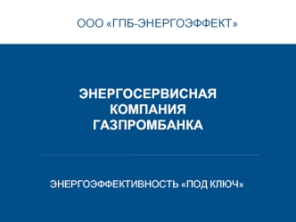 ЭНЕРГОСЕРВИСНАЯ КОМПАНИЯ
ГАЗПРОМБАНКА