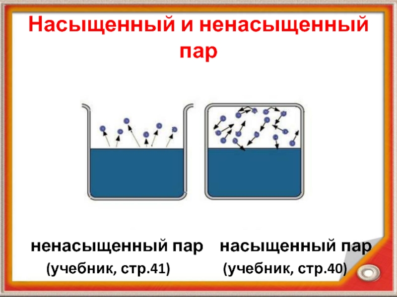 Поглощение энергии при испарении жидкости и выделение