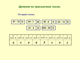 Деление на трехзначное число.