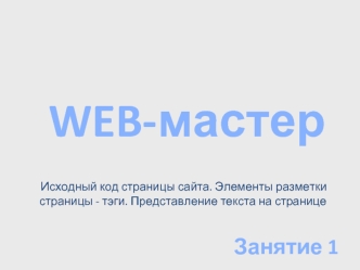 WEB-мастер