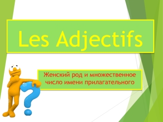 Les adjectifs. Женский род и множественное число имени прилагательного