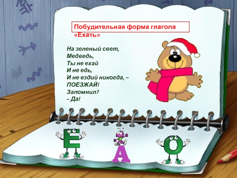 Поезжай завтра или езжай. Веселые запоминалки по русскому языку в картинках. Стихи запоминалки по русскому языку. Форма глагола едь. Как правильно говорить едь или езжай или Ехай.