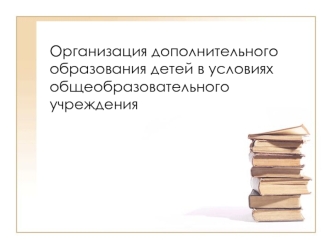 Организация дополнительного образования детей в условиях общеобразовательного  учреждения