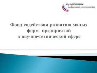 Фонд содействия развитию малых  форм  предприятий
в научно-технической сфере