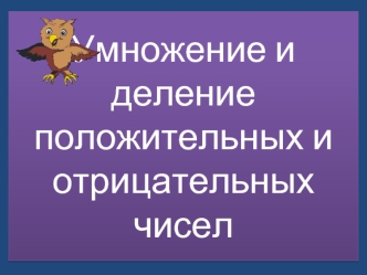 Умножение и деление положительных и отрицательных чисел