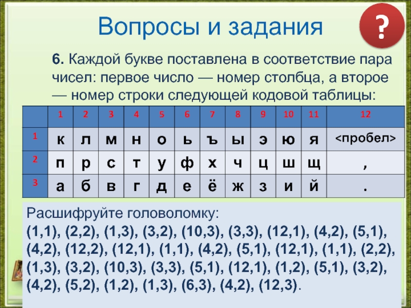 Какое слово зашифровано б а 4.3 1.4