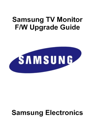 Samsung TV Monitor F/W Upgrade Guide