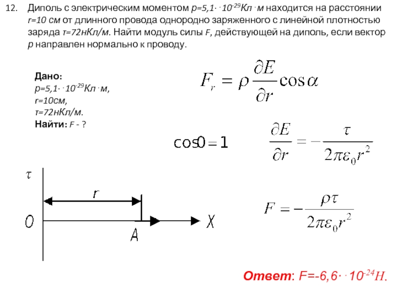 Равномерно заряженная проволока