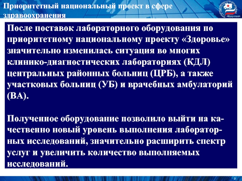 Приоритетный национальный проект в сфере здравоохранения