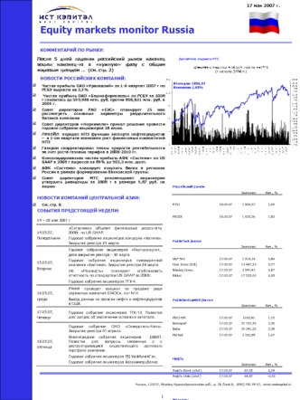 Еquity markets monitor Russia