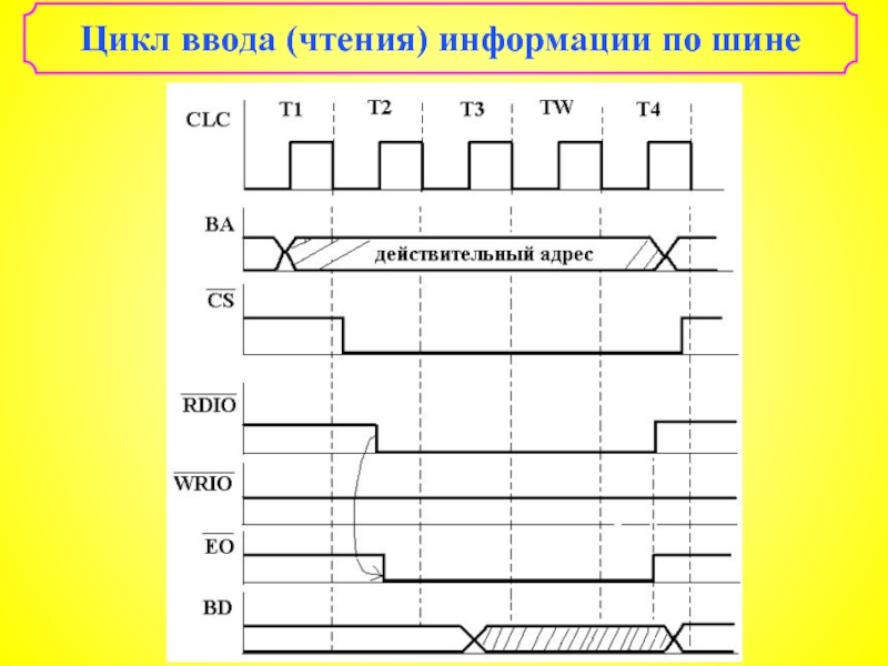 Цикл ввод. Шинная организация микропроцессора. Цикл ввода диаграмма работы. Цикл ввода.