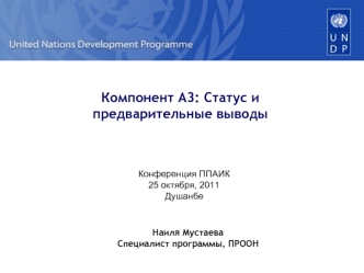 Компонент A3: Статус и предварительные выводы