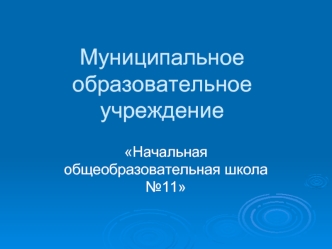 Муниципальное образовательное учреждение