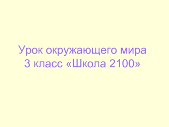 Урок окружающего мира
3 класс Школа 2100