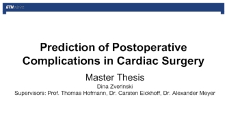 Prediction of Postoperative Complications in Cardiac Surgery