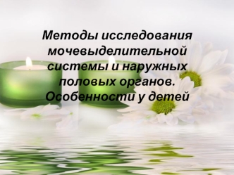 Методы исследования мочевыделительной системы и наружных половых органов