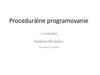 Procedurálne programovanie