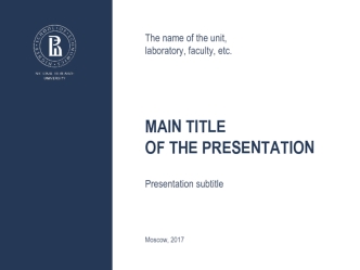 Main title of the presentation. Thematic title of the main text