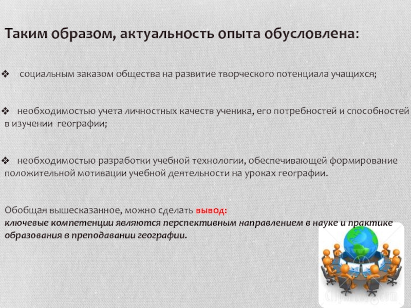 Актуальность образа. Опыт работы для презентации.