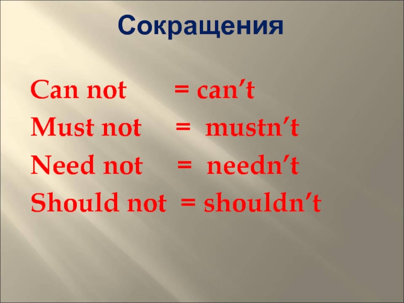 Can not be. Could not сокращенная форма. Shall not сокращенно. Can not сокращенно. Need отрицательная форма.