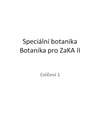 Speciální botanika