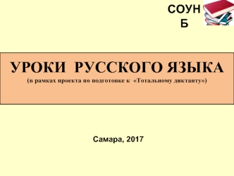 Уроки русского языка (в рамках проекта по подготовке к тотальному диктанту)