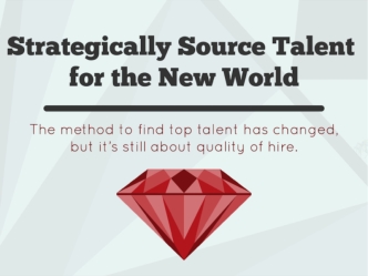 Make the case for strategic sourcing	Finding top talent for critical positions is more challenging, which is having an impact on business. Firms have the opportunity to reach for strategic sourcing as a solution, but only if they make the right investment