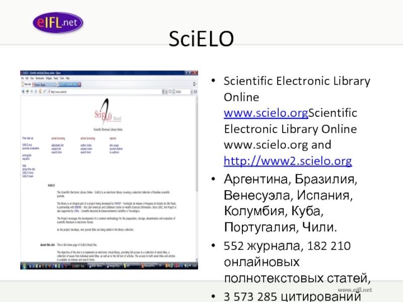 SciELO Scientific Electronic Library Online www.scielo.orgScientific Electronic Library Online www.scielo.org and http://www2.scielo.org