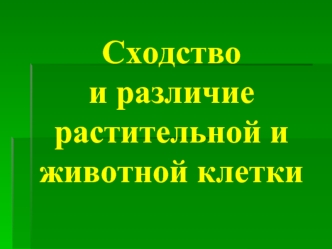 Сходство и различие растительной и животной клетки