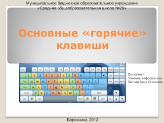 Основные горячие клавиши