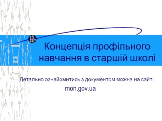 Концепція профільного навчання в старшій школі