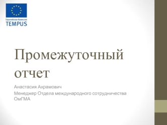 Промежуточный отчет