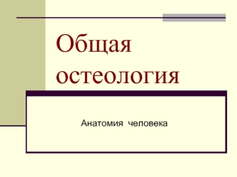 Остеология. Анатомия человека