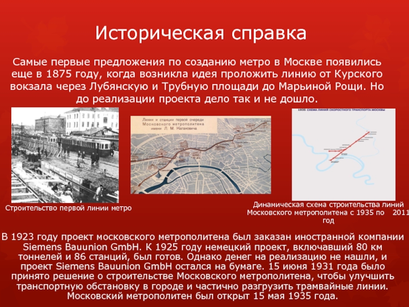 История метро презентация